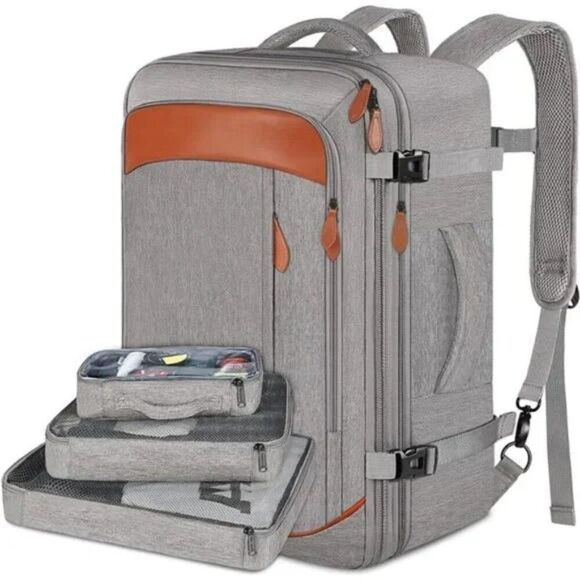 Carry on Backpack, Extra Large 50L Airline Approved Travel Backpacks with 3Cubes - Picture 1 of 7